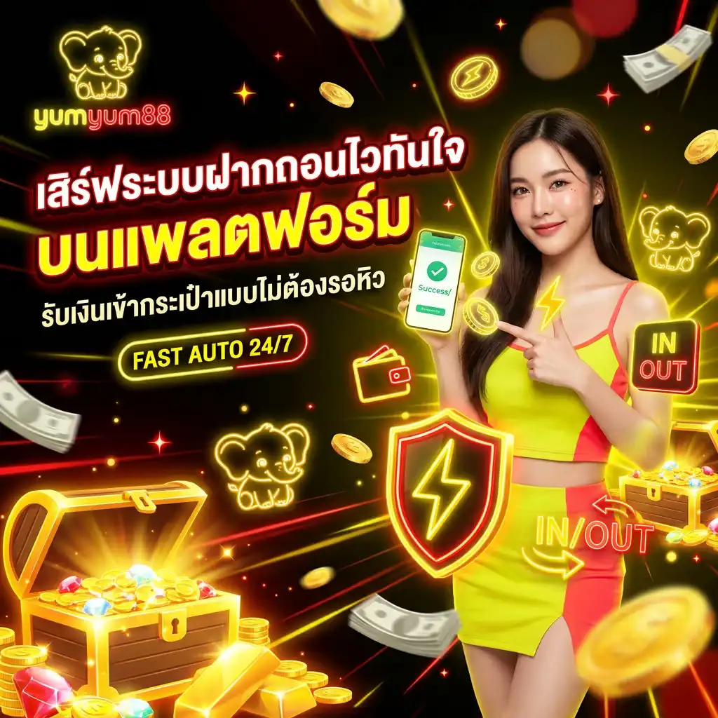 เสิร์ฟระบบฝากถอนไวทันใจบนแพลตฟอร์ม yumyum88 รับเงินเข้ากระเป๋าแบบไม่ต้องรอหิว