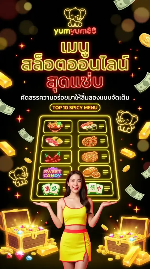 เมนู สล็อตออนไลน์ สุดแซ่บบน yumyum88 คัดสรรความอร่อยมาให้ลิ้มลองแบบจัดเต็ม