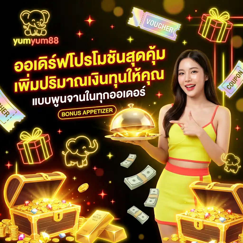 ออเดิร์ฟโปรโมชั่นสุดคุ้มจาก yumyum88 เพิ่มปริมาณเงินทุนให้คุณแบบพูนจานในทุกออเดอร์
